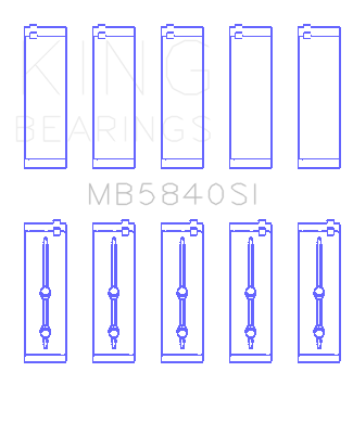 King Engine Bearings - King Engine Bearings MB5840SI Main Bearing Set for Chrysler/Dodge HEMI 5.7-6.4
