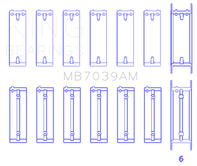 King Engine Bearings - King Bearings MB7039AM MAIN Bearing SET for B.M.W/OPEL M 51 M 57 D 25 Y 25 TD