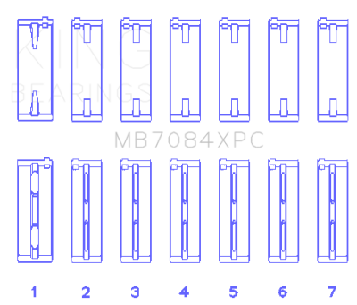 King Engine Bearings - King Engine Bearings MB7084XPC Main Bearing Set for Toyota 2JZGE/2JZGTE 24V 3.0L