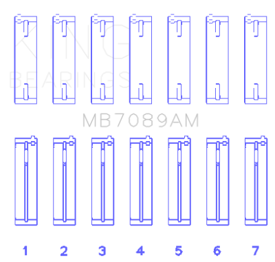 King Engine Bearings - King Bearings MB7089AM Main Bearing Set for Audi/VW ABV/AES/AUE