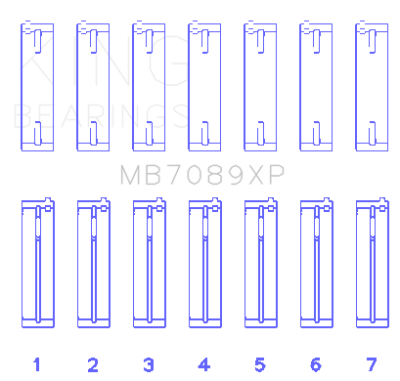 King Engine Bearings - King Bearings MB7089XP MAIN Bearing SET for VOLKSWAGEN VR6 2.8L