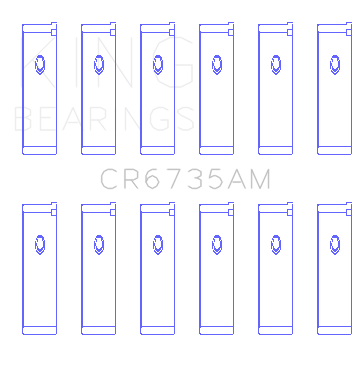 King Engine Bearings - King Bearings CR6735AM Connecting Rod Bearing Set for Mitsubishi 6G74