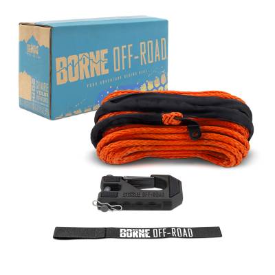 Mishimoto - Mishimoto BNWN-SR-38-85KOR Borne Off-Road Winch Rope w/Hook/Tether Orange