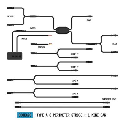 ARC Lighting - ARC Lighting BB8KA08 StrobeLink Emergency Vehicle 8-Light Wiring Harness