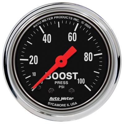 AutoMeter - AutoMeter 2406 Traditional Chrome Mechanical Boost/Vacuum Gauge 2-1/16" 100psi