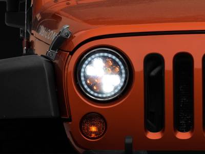 Raxiom - Raxiom J108047 Axial Series Spider LED Headlights w/Amber DRL & Angel Eye Halo