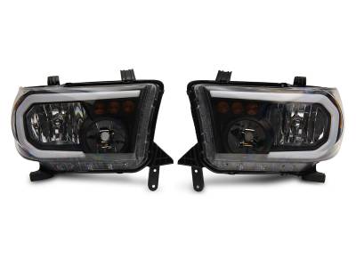 Raxiom - Raxiom TU16004 Axial Series Black Headlights w/LED Bar for 07-13 Toyota Tundra
