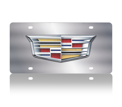 Eurosport Daytona - Eurosport Daytona 1201N-1 Stainless License Plate Cadillac Crest Logo
