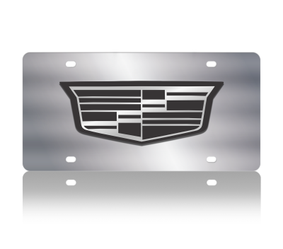 Eurosport Daytona - Eurosport Daytona 1201N-5 Stainless License Plate Cadillac Crest Logo