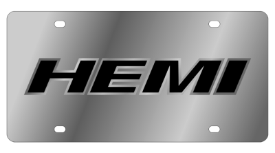 Eurosport Daytona - Eurosport Daytona 1466N-1 Stainless License Plate Hemi Logo for Dodge/Jeep