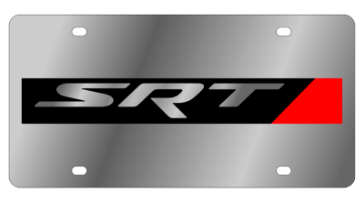Eurosport Daytona - Eurosport Daytona 1475B-1 Stainless License Plate SRT Logo for Dodge