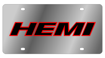 Eurosport Daytona - Eurosport Daytona 1466N-4RB Carbon Steel License Plate Hemi Logo for Dodge/Jeep