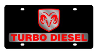 Eurosport Daytona - Eurosport Daytona 2429-1 Lazer-Tag License Plate Turbo Diesel Logo for Dodge