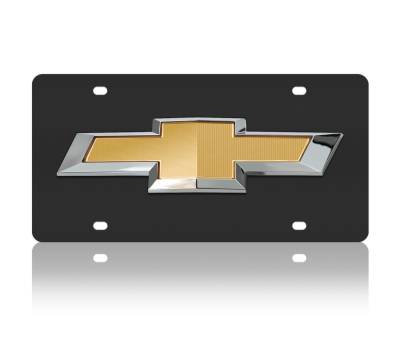 Eurosport Daytona - Eurosport Daytona 3301N2-1 Carbon Steel License Plate Chevrolet Bowtie Logo