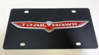 Eurosport Daytona - Eurosport Daytona 3408-1 Carbon Steel License Plate Trailhawk Logo for Jeep