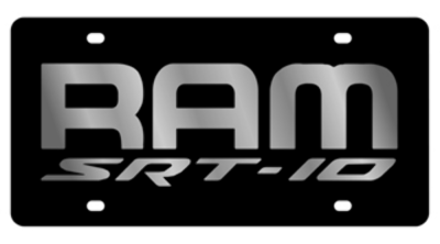 Eurosport Daytona - Eurosport Daytona 3459-1 Carbon Steel License Plate RAM SRT-10 Logo for Dodge