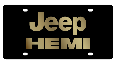 Eurosport Daytona - Eurosport Daytona 3463-2 Carbon Steel License Plate Jeep Hemi Logo for Jeep