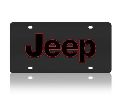Eurosport Daytona - Eurosport Daytona 3418-4R Carbon Steel License Plate Jeep Logo for Jeep