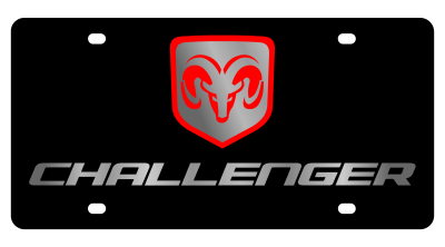 Eurosport Daytona - Eurosport Daytona 3490-1 Carbon Steel License Plate Challenger Logo for Dodge