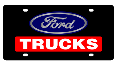Eurosport Daytona - Eurosport Daytona 3517-1 Carbon Steel License Plate Ford Trucks Logo