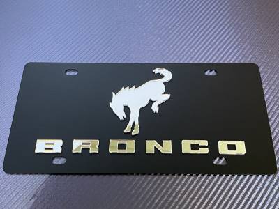 Eurosport Daytona - Eurosport Daytona 3527-1 Carbon Steel License Plate Bronco Horse Logo