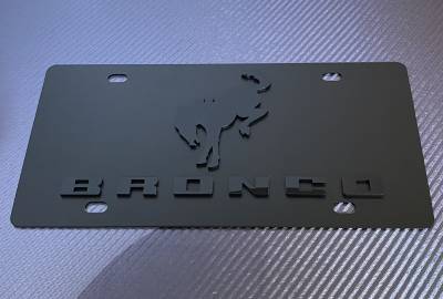 Eurosport Daytona - Eurosport Daytona 3527-7 Carbon Steel License Plate Bronco Horse Logo