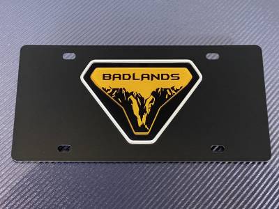 Eurosport Daytona - Eurosport Daytona 3528C-1 Carbon Steel License Plate Bronco Bad Lands Logo