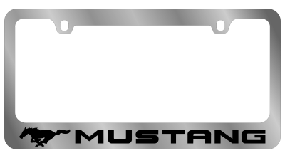 Eurosport Daytona - Eurosport Daytona 5521NLWH-BK Daytona Icon License Frame Mustang Pony Logo