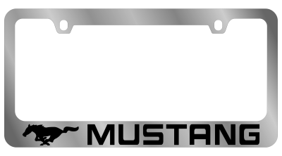 Eurosport Daytona - Eurosport Daytona 5521LWH-BK Daytona Icon License Frame Mustang Pony Logo