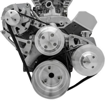 March Performance - March Perf. 23050 High Flow Serpentine Conv LWP PS/ALT Saginaw-Key for BB Chevy