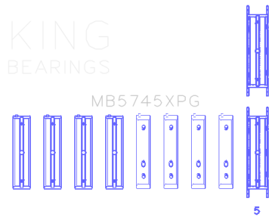 King Engine Bearings - King Engine Bearings MB5745XPG.026 Main Bearing Set for Subaru FA20 Toyota 4UGSE