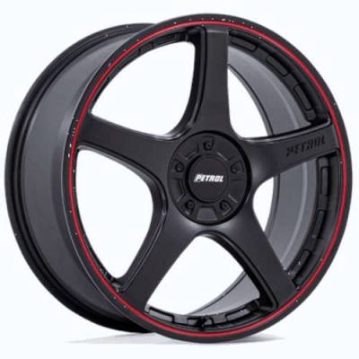 Petrol - Petrol Wheels PE003 P2E 19x8 5x4.25/4.5 40mm Matte Black/Red PE003MQ19800140