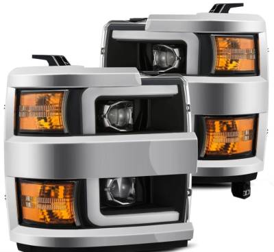 AlphaRex - AlphaRex 880098 Black Projector Headlights for 15-19 Chevy Silverado
