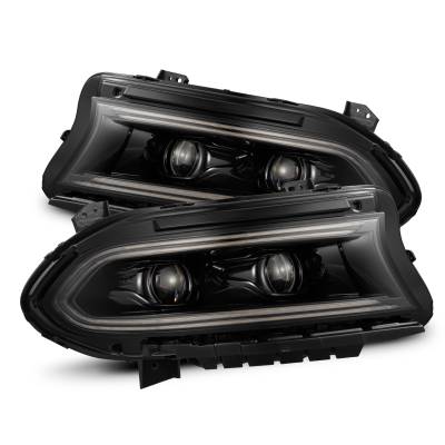 AlphaRex - AlphaRex 880579 Alpha Black LED Projector Headlights for 16-23 Dodge Charger