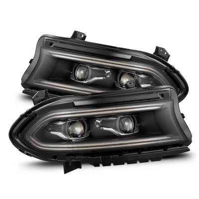 AlphaRex - AlphaRex 880599 Black LED Projector Headlights for 16-23 Dodge Charger
