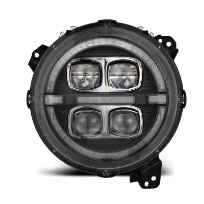 AlphaRex - AlphaRex 880868 Black LED Projector Headlights for 18-23 Jeep JL & Gladiator