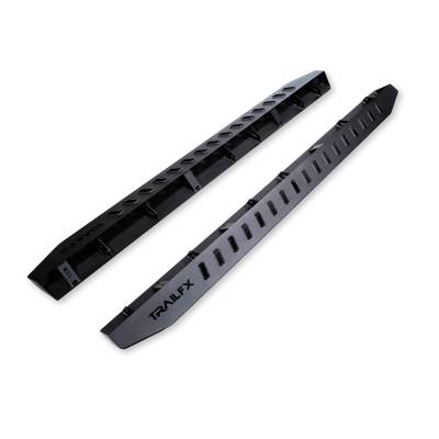 TrailFX - TrailFX ORB004 Running Board Overland Bolt-On Matte Black Steel 1 Step Area