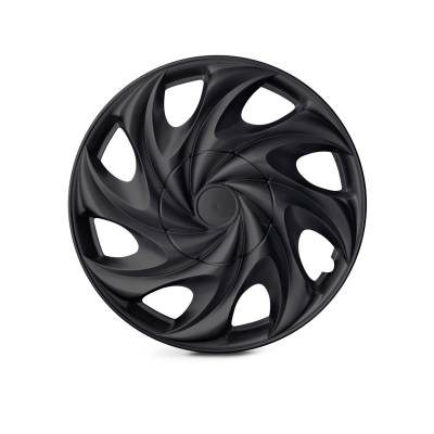 Winjet - Winjet CHB-T003-BP-15 15" Universal Wheel Cover Hubcaps 4PC Matte Black Painted