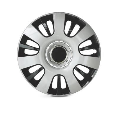 Winjet - Winjet CHB-5065-DP-16 16" Universal Wheel Cover Hubcaps 4Pc Silver/Black