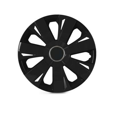 Winjet - Winjet CHB-5077-BP-15 15" Wheel Cover Hubcaps 4Pc Set Black Matte