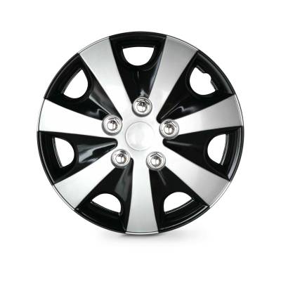 Winjet - Winjet CHB-5051-DP-16 16" Universal Wheel Cover Hubcaps 4Pc Silver/Black