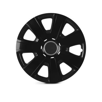 Winjet - Winjet CHB-5076-BP-15 15" Wheel Cover Hubcaps 4Pc Black Matte