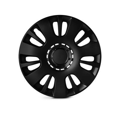 Winjet - Winjet CHB-5065-BP-15 15" Universal Wheel Cover Hubcaps 4PC Matte Black Painted