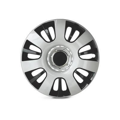 Winjet - Winjet CHB-5065-DP-14 14" Universal Wheel Cover Hubcaps 4PC Silver/Black