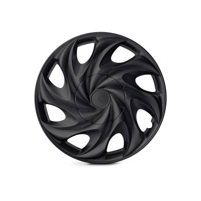 Winjet - Winjet CHB-T003-BP-14 14" Universal Wheel Cover Hubcaps 4Pc Matte Black Painted