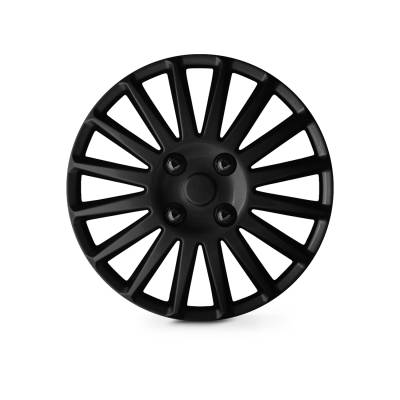Winjet - Winjet CHB-5019-BP-15 15" Wheel Cover Hubcaps 4Pc Black Matte Style