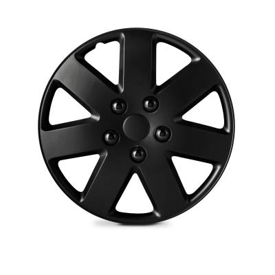 Winjet - Winjet CHB-5058-BP-16 16" Universal Wheel Cover Hubcaps 4PC Matte Black Painted