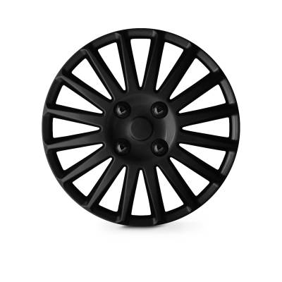Winjet - Winjet CHB-5019-BP-16 4Pc Set Wheel Cover Hubcaps Black Matte 16"