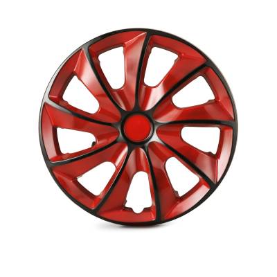 Winjet - Winjet CHB-5084-BRB-16 16" Universal Wheel Cover Hubcaps 4Pc Black/Red
