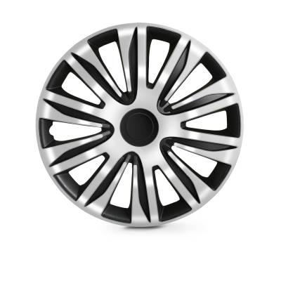 Winjet - Winjet CHB-5083-BW-17 17" Universal Wheel Cover Hubcaps 4Pc Black/White